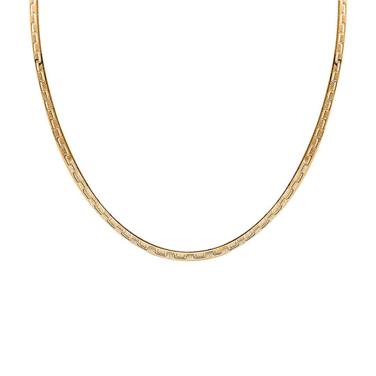 Strukturiertes Fischgräten-Armband 18cm und Fischgrätenkette 43cm