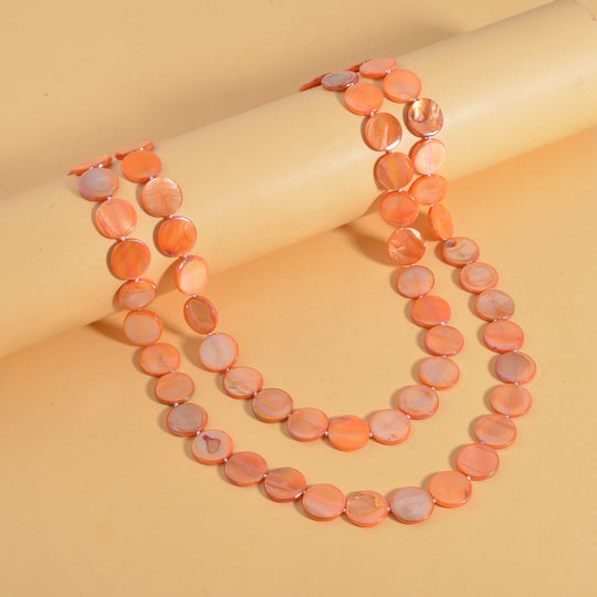 Orange Harz Muschel Halskette ca. 424.10 ct