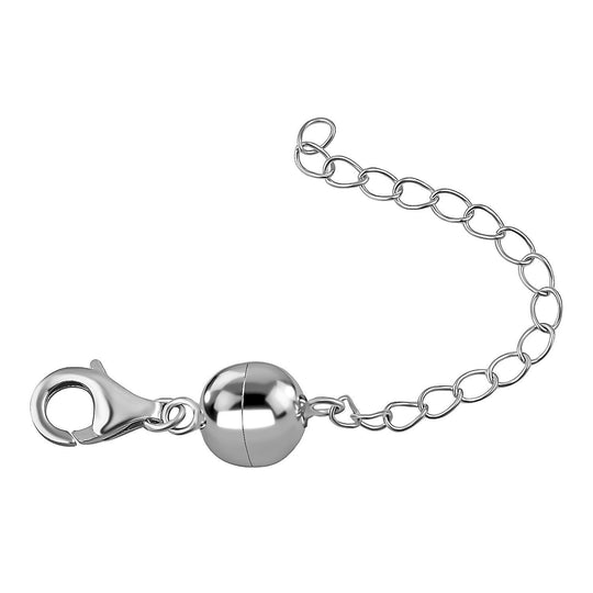 Magnetschließe mit Extender, 5 cm, 925 Silber vergoldet