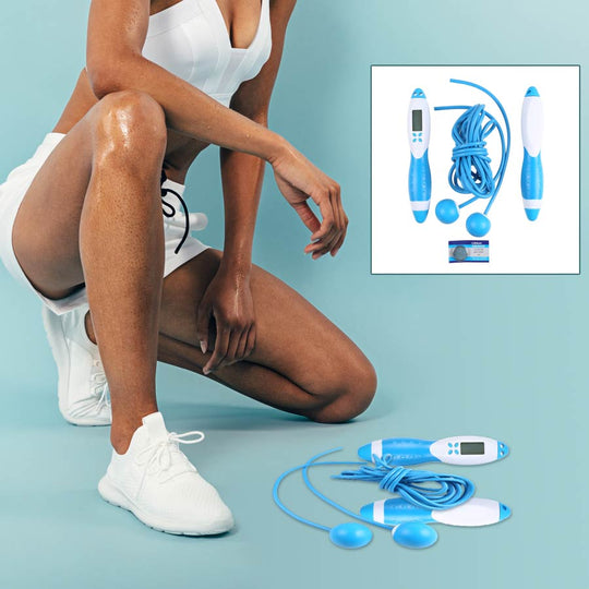 Elektronisches Zähl-Springseil für zwei Zwecke, Größe: 175*29mm, blau
Size:175*29mm
Material : ABS+TPE+PVC
Function:Electronic counting dual-purpose skipping rope
Weight : 250g
Battery : cr2032