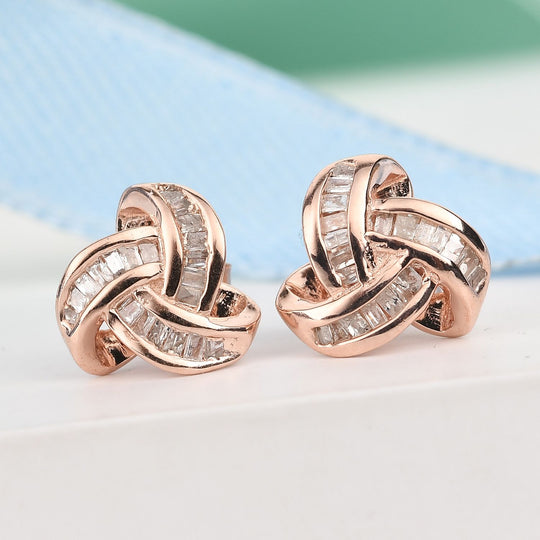 0,25 Ct. Gelber Diamant Knoten Ohrstecker aus 925 Silber platiniert