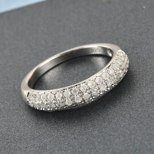 Diamant Ring 925 Silber platiniert (Größe 19.00) ca. 0,50 ct