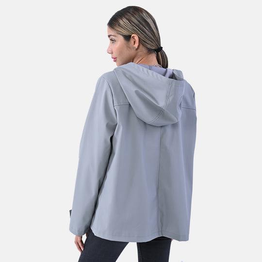 LA MAREY - Luxus Allround Jacke mit Kapuze, Größe L, Grau