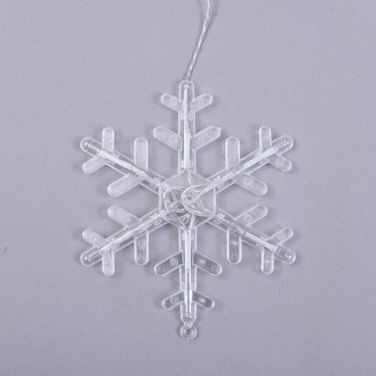 126 LED Vorhang warmweiße Lichterkette - Schneeflocken, 3xAA (nicht inkl.), Größe 350x85 cm