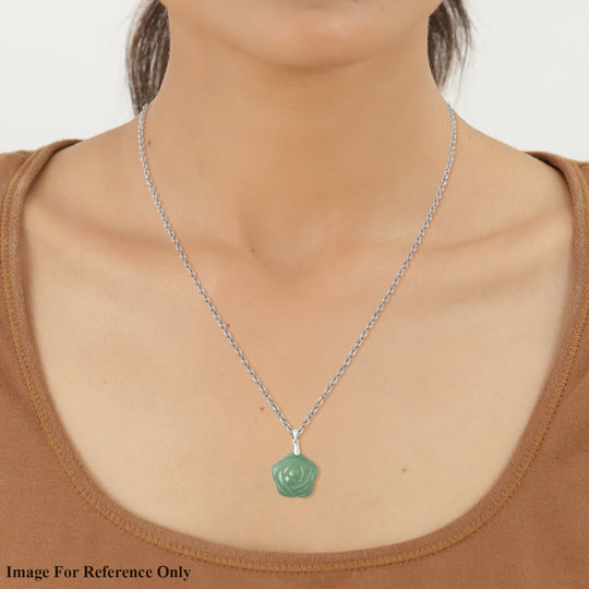 Grüner Aventurin-Anhänger, 925 Silber ca. 24,50 ct
