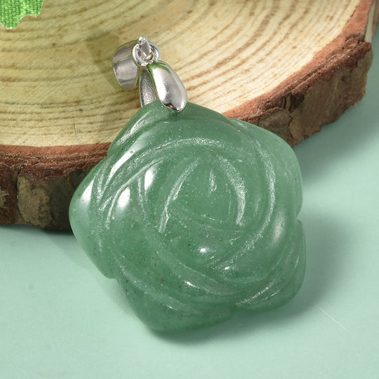 Grüner Aventurin-Anhänger, 925 Silber ca. 24,50 ct