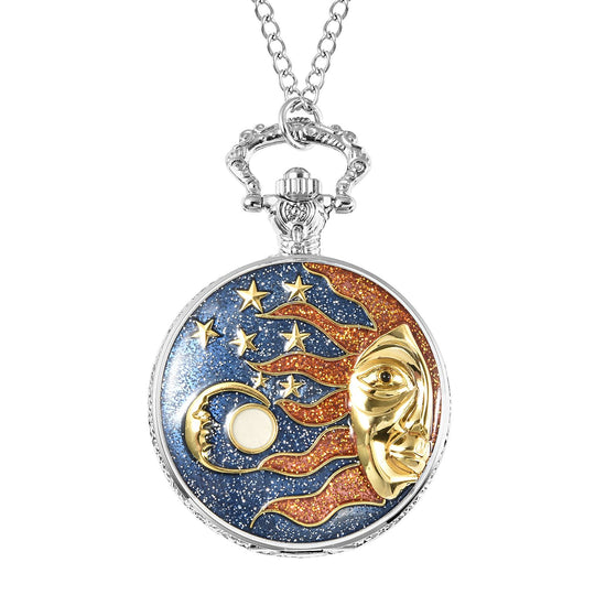 STRADA Taschenuhr mit Elefantenmotiv, Japanisches Uhrwerk, Goldplattierung, inkl. 78,7 cm Kette