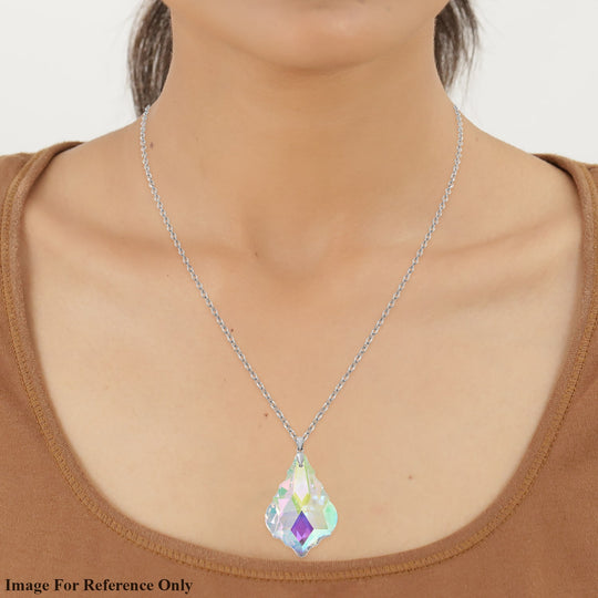 Glas Anhänger mit Kette, Lila, Edelstahl ca. 90.00 ct