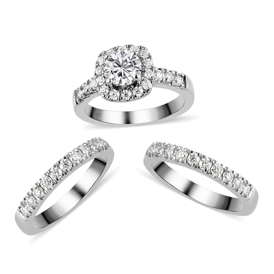 Dreifacher 88 Facetten Moissanit-Ring, ca. 1.78 ct