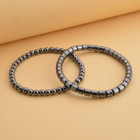 2er Set Hämatit Armbänder, Rund-Kugel ca. 166,00 ct