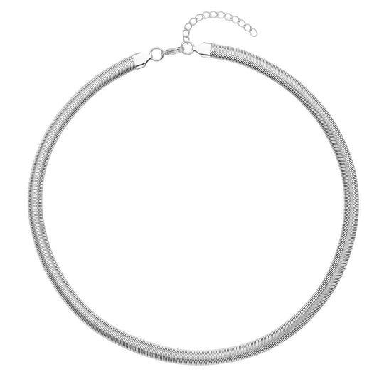 EVER TRUE 6er - Schlangen Halskette und Armband, 316L Edelstahl 750 vergoldet und 750 rosévergoldet