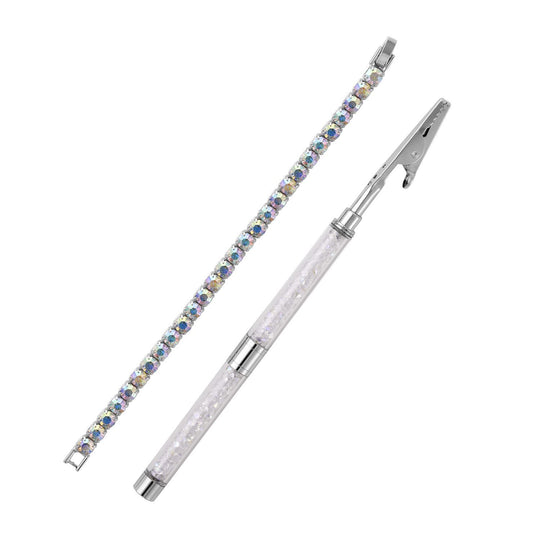 Neongrüner Kristall Schmuckset Reines Messing