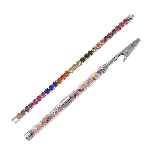 Neongrüner Kristall Schmuckset Reines Messing