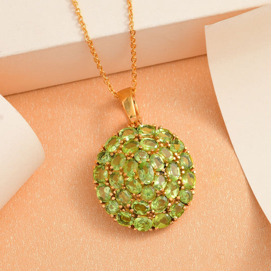 Natürlicher Mosambik Granat, Anhänger mit Kette, Edelstahl ca. 10.82 ct