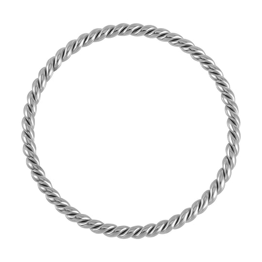 2er Set - Gedrehte Armreif und Ohrringe, 316L Edelstahl