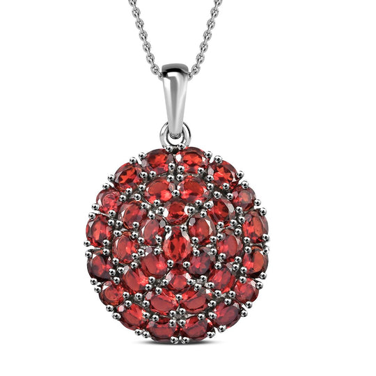 Natürlicher Mosambik Granat, Anhänger mit Kette, Edelstahl ca. 10.82 ct