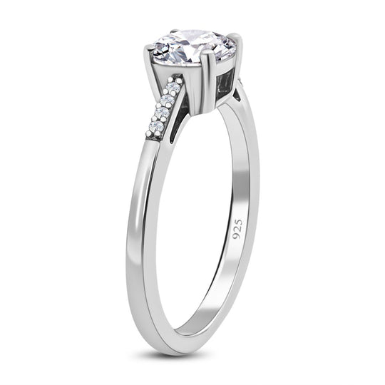 2er Set - Moissanit Ring und Anhänger, 925 Silber platiniert ca. 1.59 ct