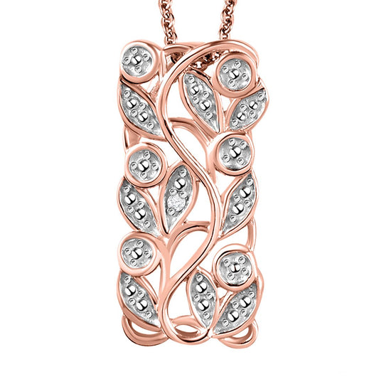 ALLORO platinierter Silber-Anhänger mit Diamantakzenten und 50cm Kette