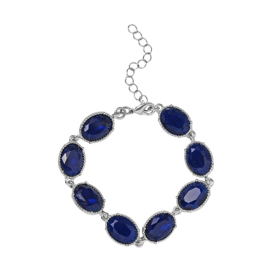 Blauer Kristall Schmuckset Reines Messing