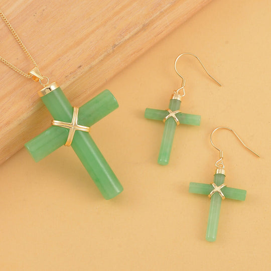 Grüne Jade Schmuckset ca. 45 cm 925 Silber Gold, 925 Silber Vergoldet ca. 52,00 ct.