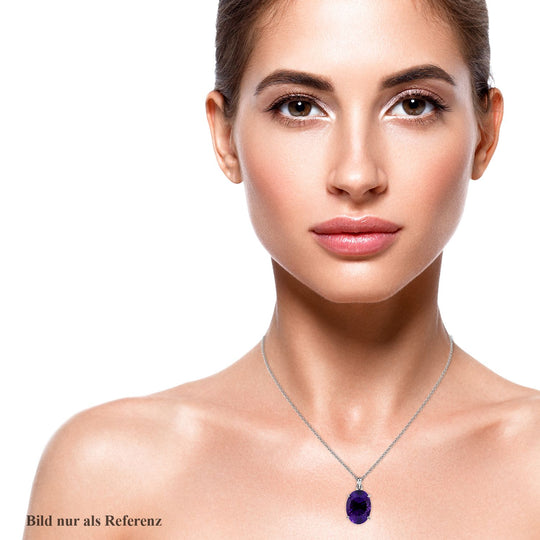 Lusaka Amethyst Anhänger mit Kette, 925 Silber platiniert ca. 12.37 ct