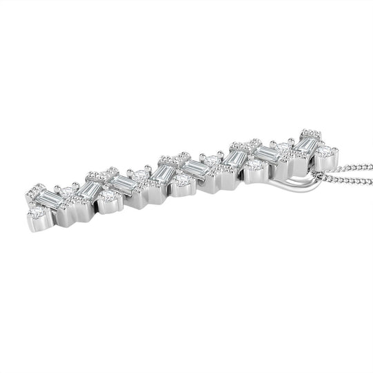 Moissanit Schmuckset 925 Silber platiniert, 925 Silber rhodiniert ca. 1,35 ct.