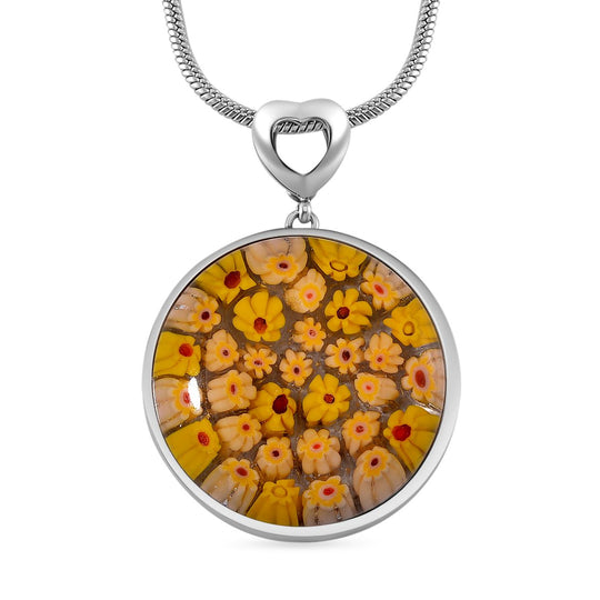 Murano-Stil Glas Anhänger mit Kette, 316L Edelstahl