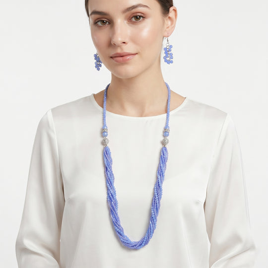 Lila Kristall, Weißer Kristall Schmuckset