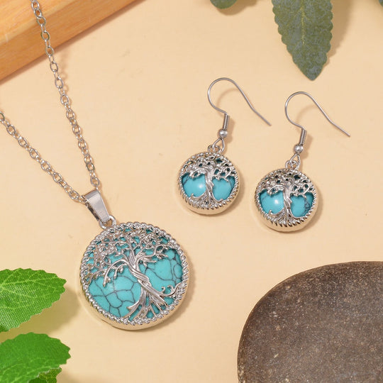 Blauer Howlit Schmuckset Legierung ca. 49.00 ct