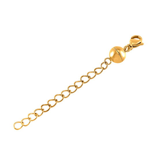 2er-Set Magnet-Karabinerverschluss mit 5cm Extender, Edelstahl vergoldet