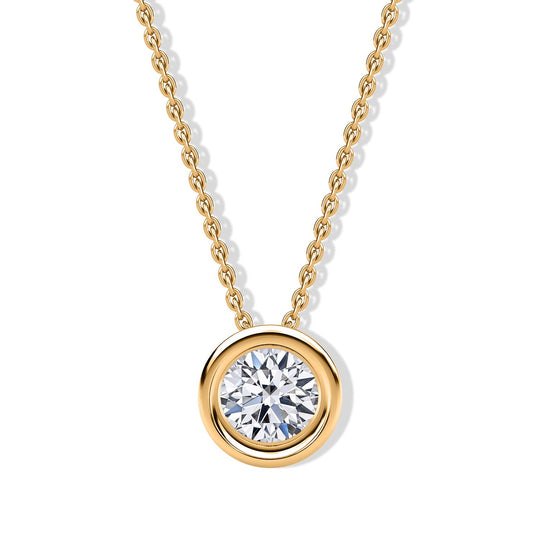LUXURIANT VS-EF Labor Diamant Anhänger mit 45+5cm Kette, 925 Silber platiniert- 0,25 ct.