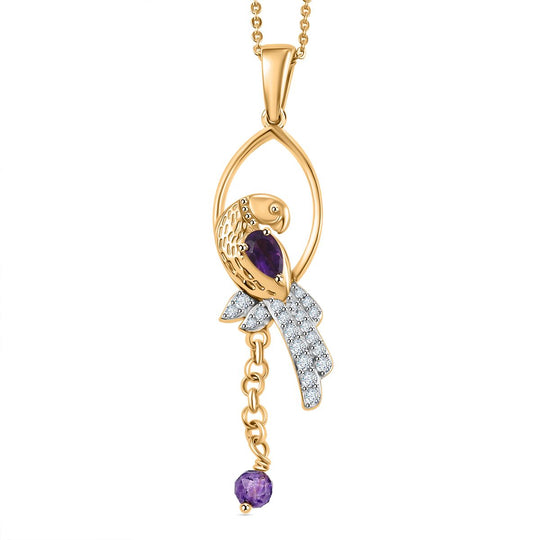GP Kollektion - Citrin Schmuckset 925 Silber 750 Gelbgold Vermeil ca. 0.78 ct