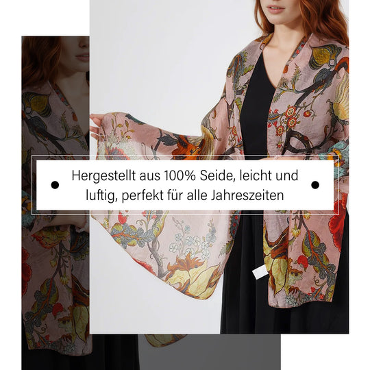 Bedruckter Seidenschal, Größe: 50 x 170 cm