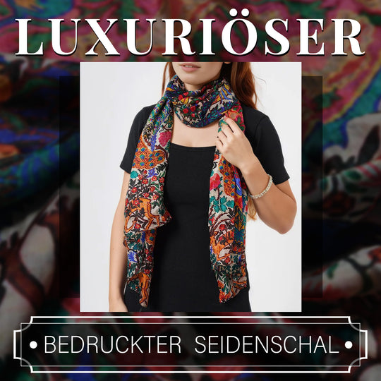 Bedruckter Seidenschal, Größe: 50 x 170 cm