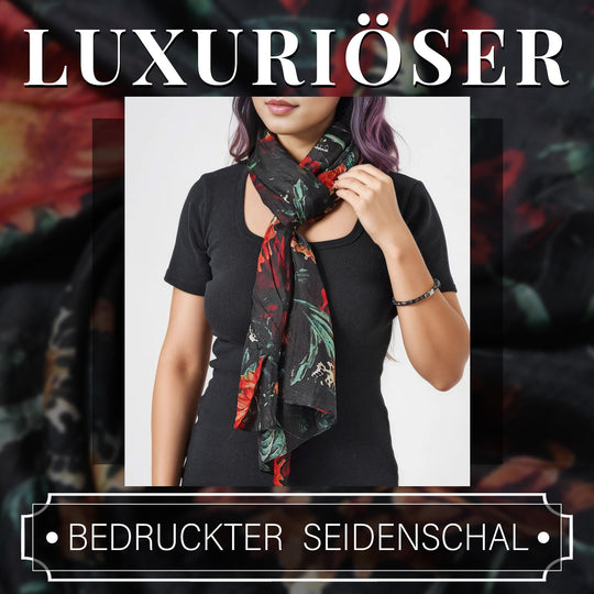 Bedruckter Seidenschal, Größe: 50 x 170 cm