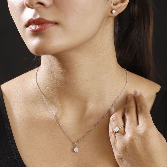 Moissanit Schmuckset 925 Silber rhodiniert ca. 2,48 ct.