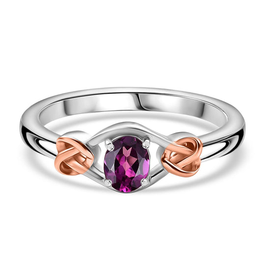 2er Set - AAA Radiant Ember Garnet Ring und Anhänger, Größe (18.00), 925 Silber rhodiniert ca. 0,92 ct.