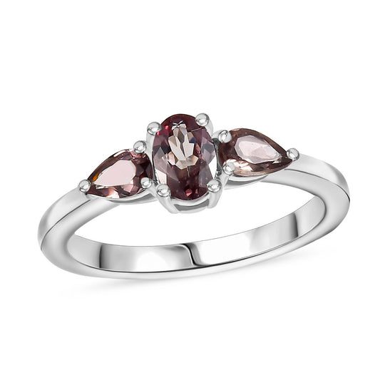 AA Bekily Farbwechsel Granat Schmuckset 925 Silber rhodiniert (Größe 19.00), ca. 2,79 ct.