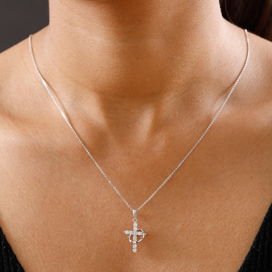 LUXURIANT DIAMOND - Lab Grown Diamant SI-GH Anhänger mit Kette (ca. 50cm), 925 Silber rhodiniert ca. 0.50 ct