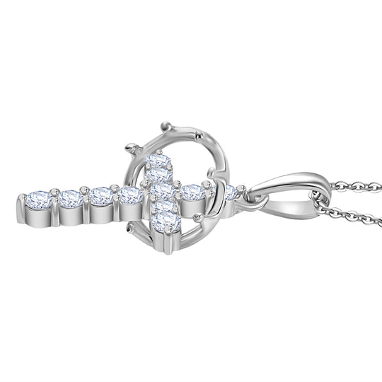 LUXURIANT DIAMOND - Lab Grown Diamant SI-GH Anhänger mit Kette (ca. 50cm), 925 Silber rhodiniert ca. 0.50 ct