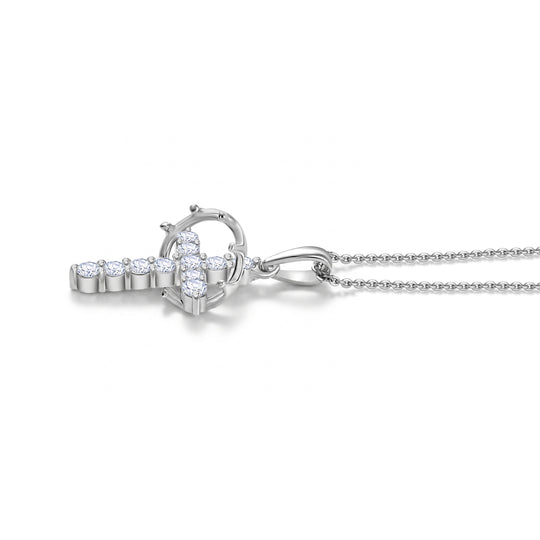LUXURIANT DIAMOND - Lab Grown Diamant SI-GH Anhänger mit Kette (ca. 50cm), 925 Silber rhodiniert ca. 0.50 ct