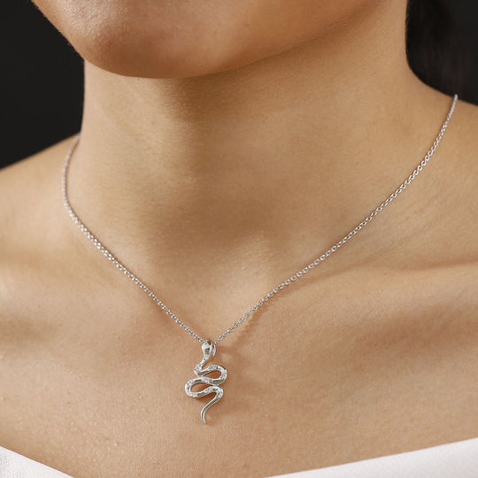 LUXURIANT DIAMOND - Lab Grown Diamant SI-GH Anhänger mit Kette, 925 Silber rhodiniert ca. 0.15 ct