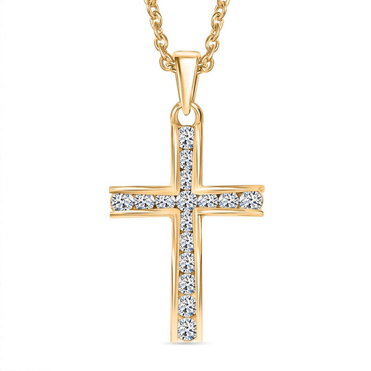 LUXURIANT DIAMOND - Lab Grown Diamant SI-GH Anhänger mit Kette ca. 45 cm, 925 Silber 750 Gelbgold Vermeil ca. 0.50 ct