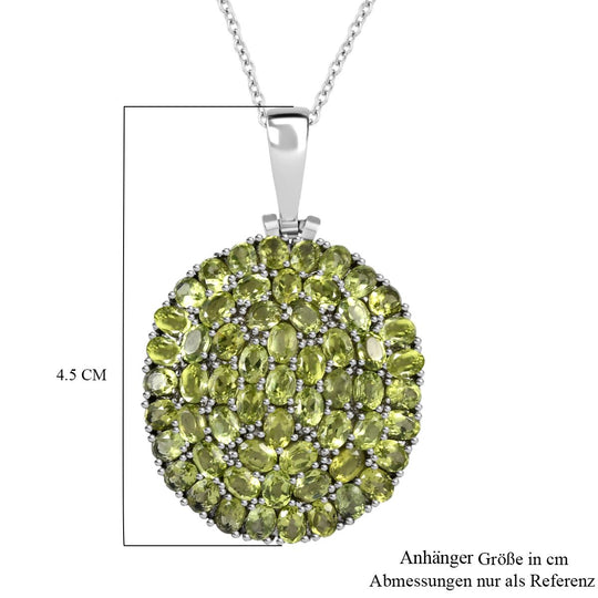 Natürlicher Peridot Anhänger mit Kette ca. 50 cm, 316L Edelstahl ca. 9.44 ct