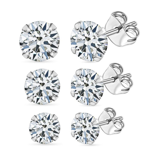 Lustro Stella AA Weißer Zirkonia Schmuckset 925 Silber vergoldet
