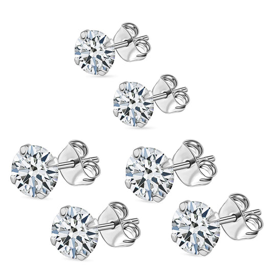 Lustro Stella AA Weißer Zirkonia Schmuckset 925 Silber vergoldet