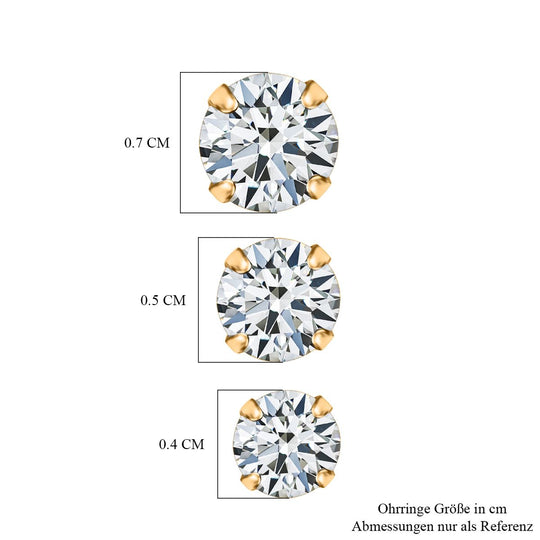 Lustro Stella AA Weißer Zirkonia Schmuckset 925 Silber vergoldet