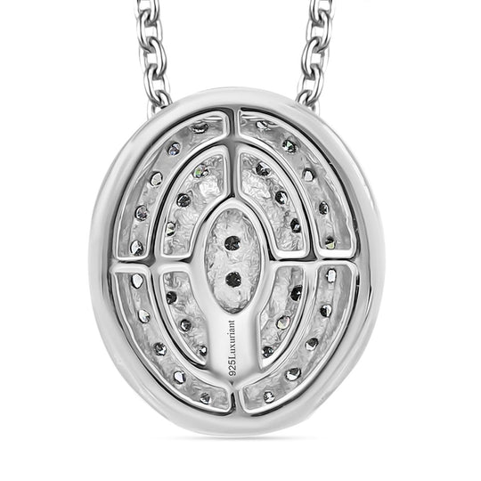 LUXURIANT DIAMOND - Lab Grown Diamant SI-GH SGL zertifiziert Anhänger mit Kette ca. 50 cm, 925 Silber Gelbgold Vermeil ca. 0.50 ct