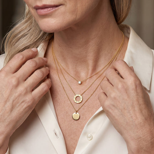 LUXURIANT DIAMOND - Lab Grown Diamant SI-GH Schmuckset 925 Silber Gelbgold Vermeil ca. 0,33 ct.
