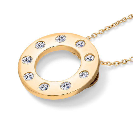 LUXURIANT DIAMOND - Lab Grown Diamant SI-GH Schmuckset 925 Silber Gelbgold Vermeil ca. 0,33 ct.